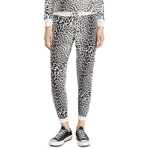 Chaser Cheetah Animal Print Black & White Drawstring Lounge Pants‎ Joggers XS